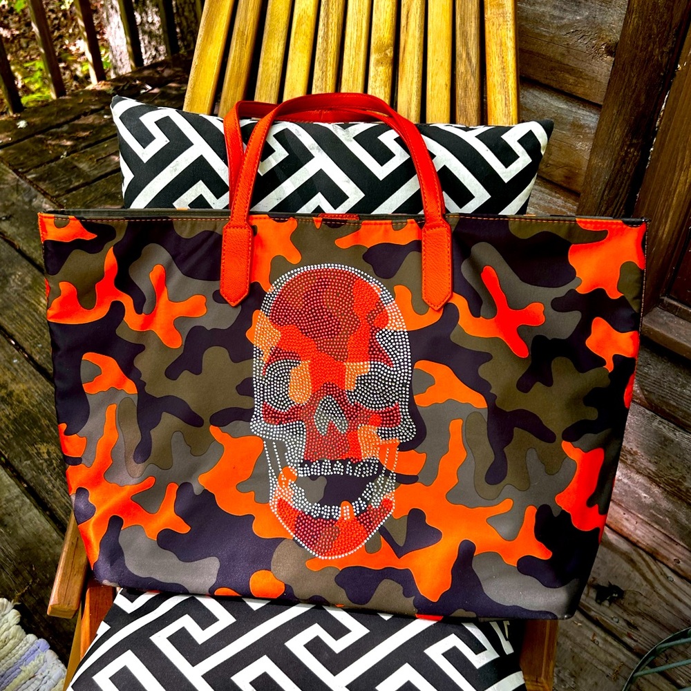 Camouflage Skull Tote Bag